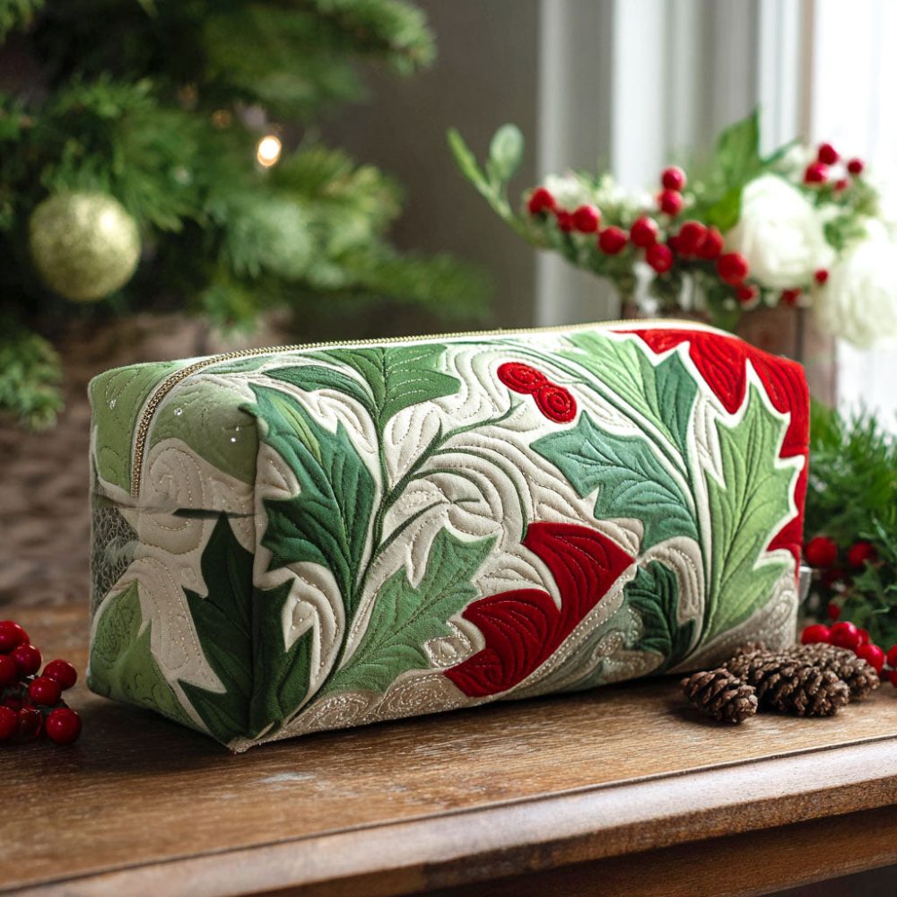 Holly Bloom Quilted Makeup Bag