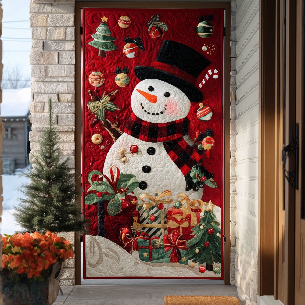 Holly Frost Quilted Door Cover