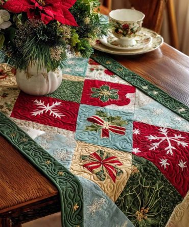 Holly Jolly Magic Quilted Table Runner