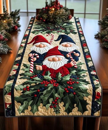 Holly Jolly Quilted Table Runner