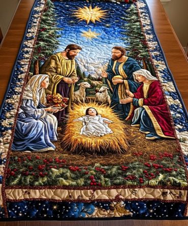 Holy Night Peace Quilted Table Runner