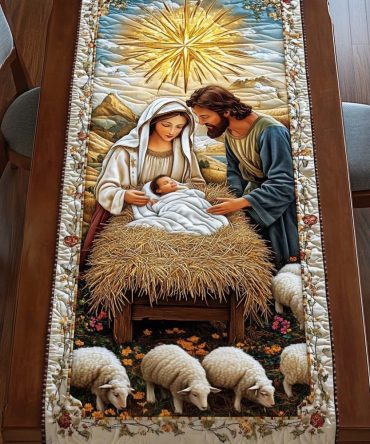 Holy Night Peace Quilted Table Runner