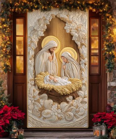Holy Night Quilted Door Cover