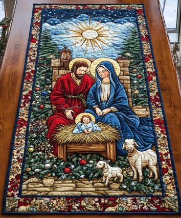 Holy Star Of Bethlehem Quilted Table Runner