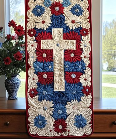 Home Of The Brave Quilted Table Runner