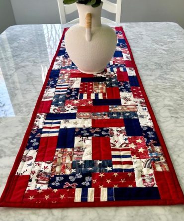 Homeland Patchwork Quilted Table Runner