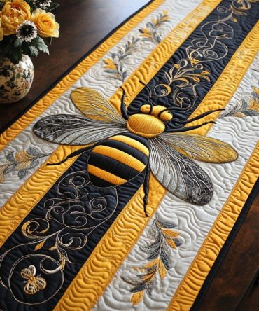 Honey Bloom Quilted Table Runner