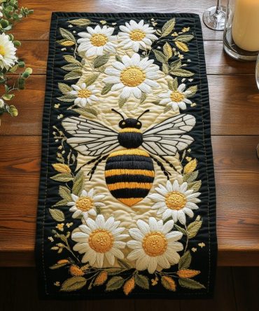 Honey Bloom Quilted Table Runner