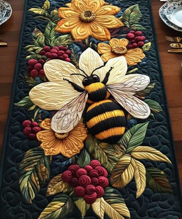 Honeycomb Garden Delight Quilted Table Runner