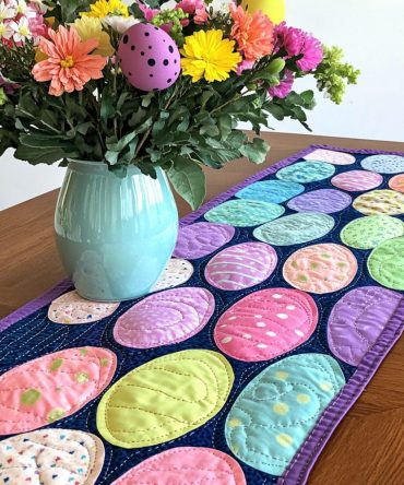 Hoppy Easter Delight Quilted Table Runner