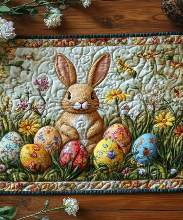 Hoppy Patchwork Quilted Table Runner