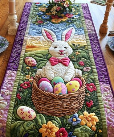 Hoppy Spring Quilted Table Runner
