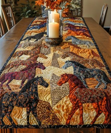Horse Harmony Quilted Table Runner