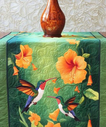 Hummingbird Bliss Quilted Table Runner