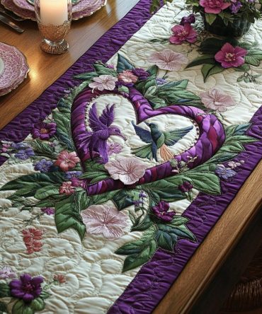Hummingbird Bliss Quilted Table Runner