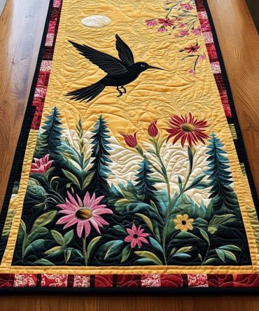 Hummingbird Dream Quilted Table Runner