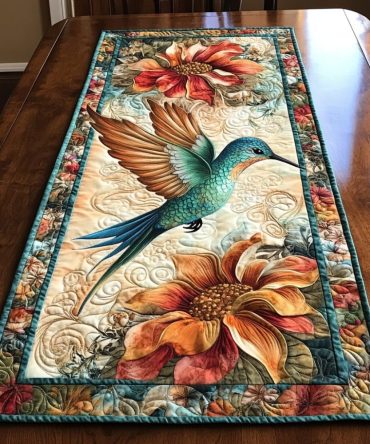 Hummingbird Flight Quilted Table Runner