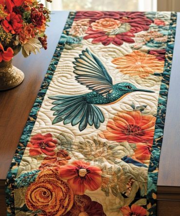 Hummingbird Haven Quilted Table Runner