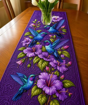 Hummingbird Love Quilted Table Runner
