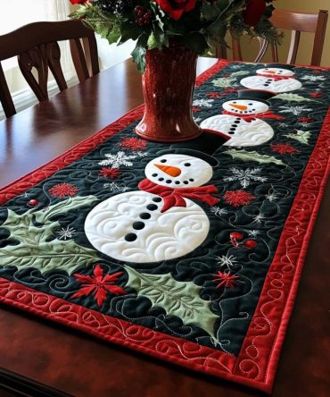 Icy Charm Quilted Table Runner