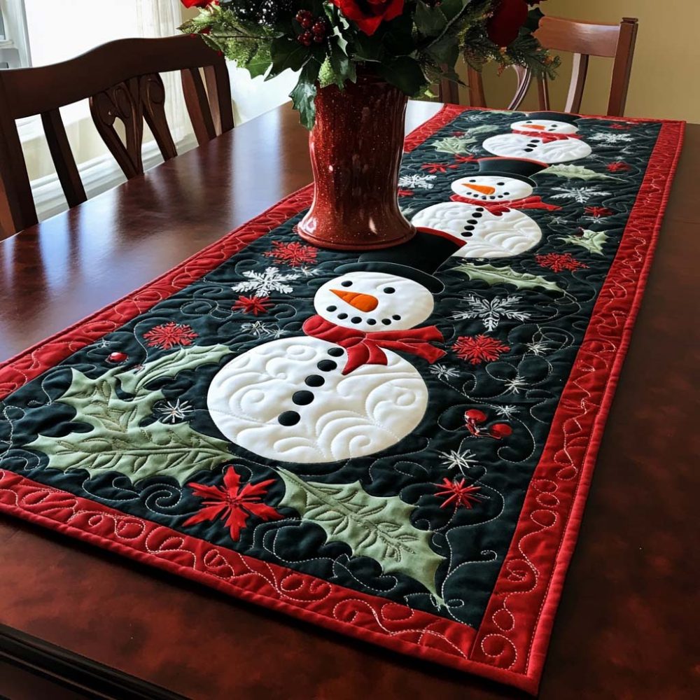 Icy Charm Quilted Table Runner