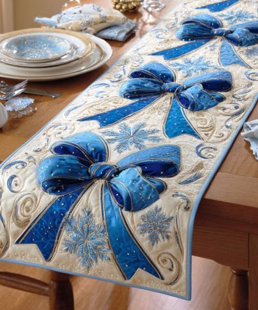 Icy Noel Spirit Quilted Table Runner