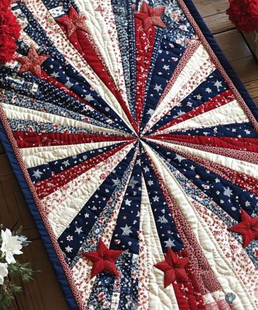 Independence Day Elegance Quilted Table Runner