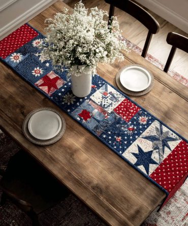 Independence Patches Quilted Table Runner