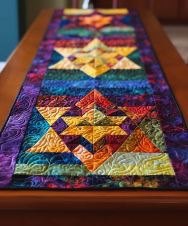 Infinite Starscape Quilted Table Runner