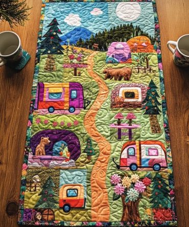Into The Woods Quilted Table Runner