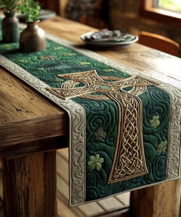 Irish Cross Blessing Quilted Table Runner