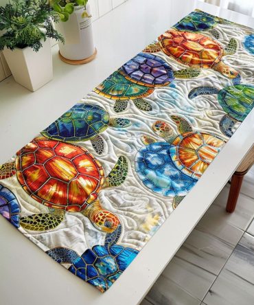 Island Turtle Haven Quilted Table Runner