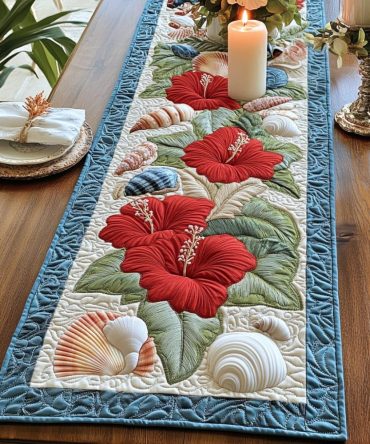 Island Bloom Quilted Table Runner