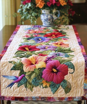 Island Bloom Quilted Table Runner