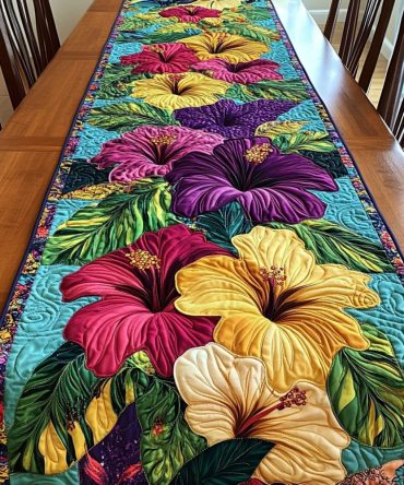 Island Blossom Quilted Table Runner