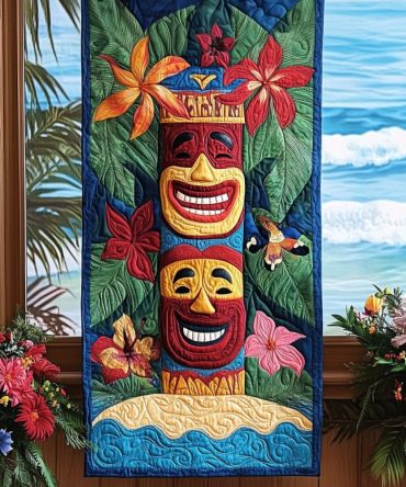 Island Faces Quilted Table Runner