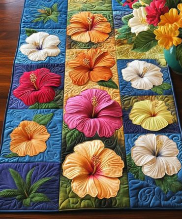 Island Petals Quilted Table Runner