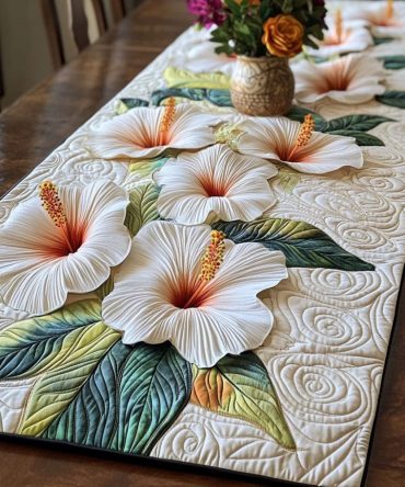 Ivory Serenity Quilted Table Runner