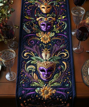 Jewel Glow Quilted Table Runner