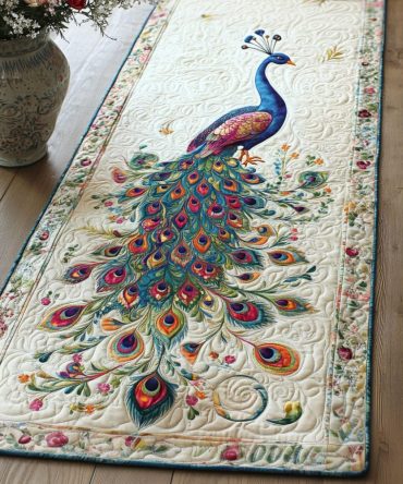 Jewel Toned Elegance Quilted Table Runner