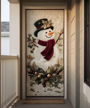 Jolly Flakes Quilted Door Cover