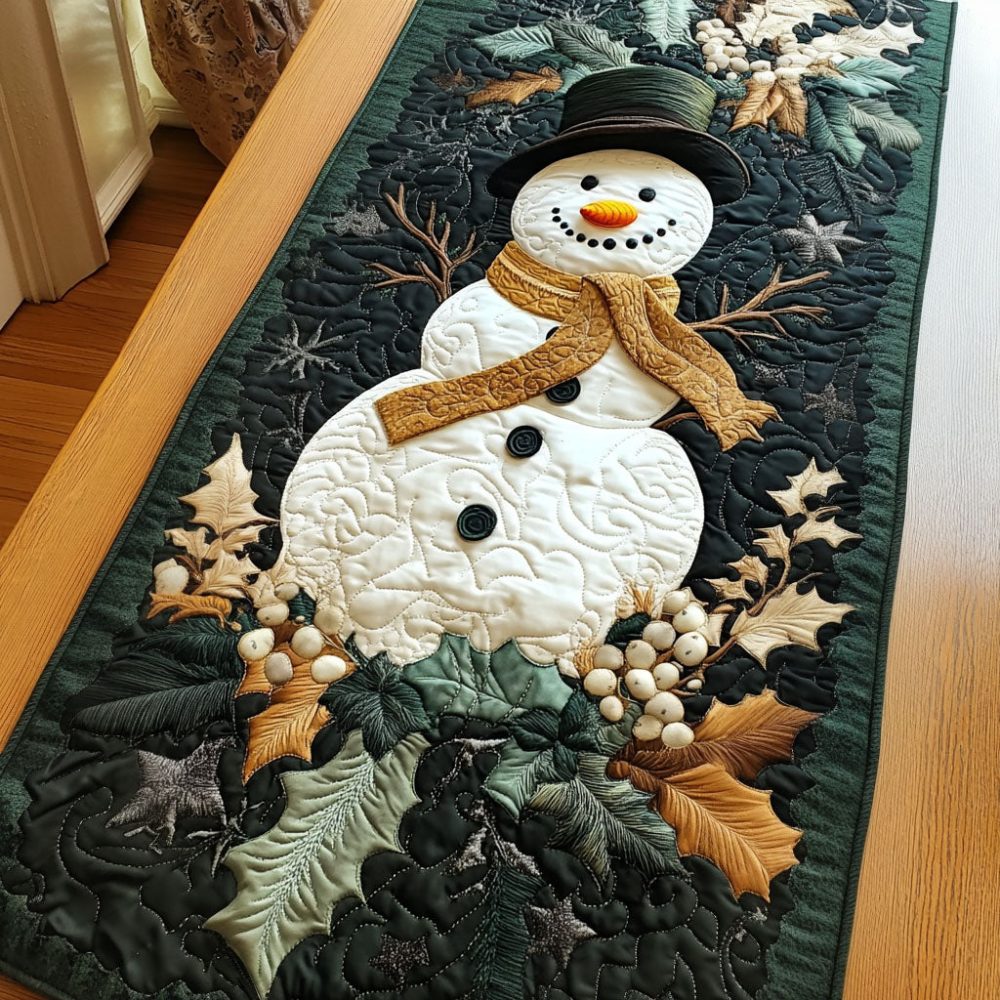 Jolly Frost Quilted Table Runner