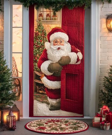 Jolly Greetings Quilted Door Cover