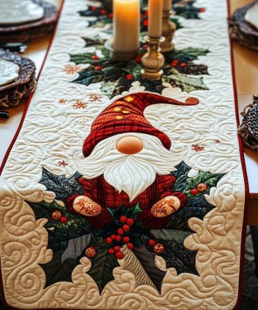 Jolly Holly Quilted Table Runner