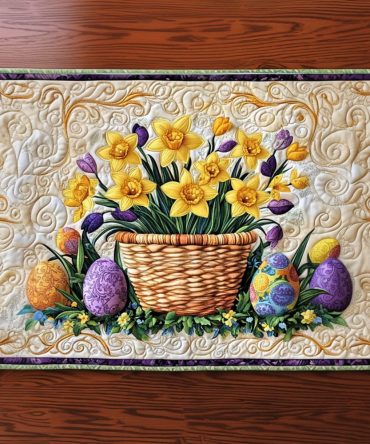 Joyful Easter Patch Quilted Table Runner