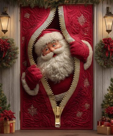 Joyful Peek Quilted Door Cover