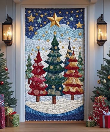 Joyful Scene Quilted Door Cover