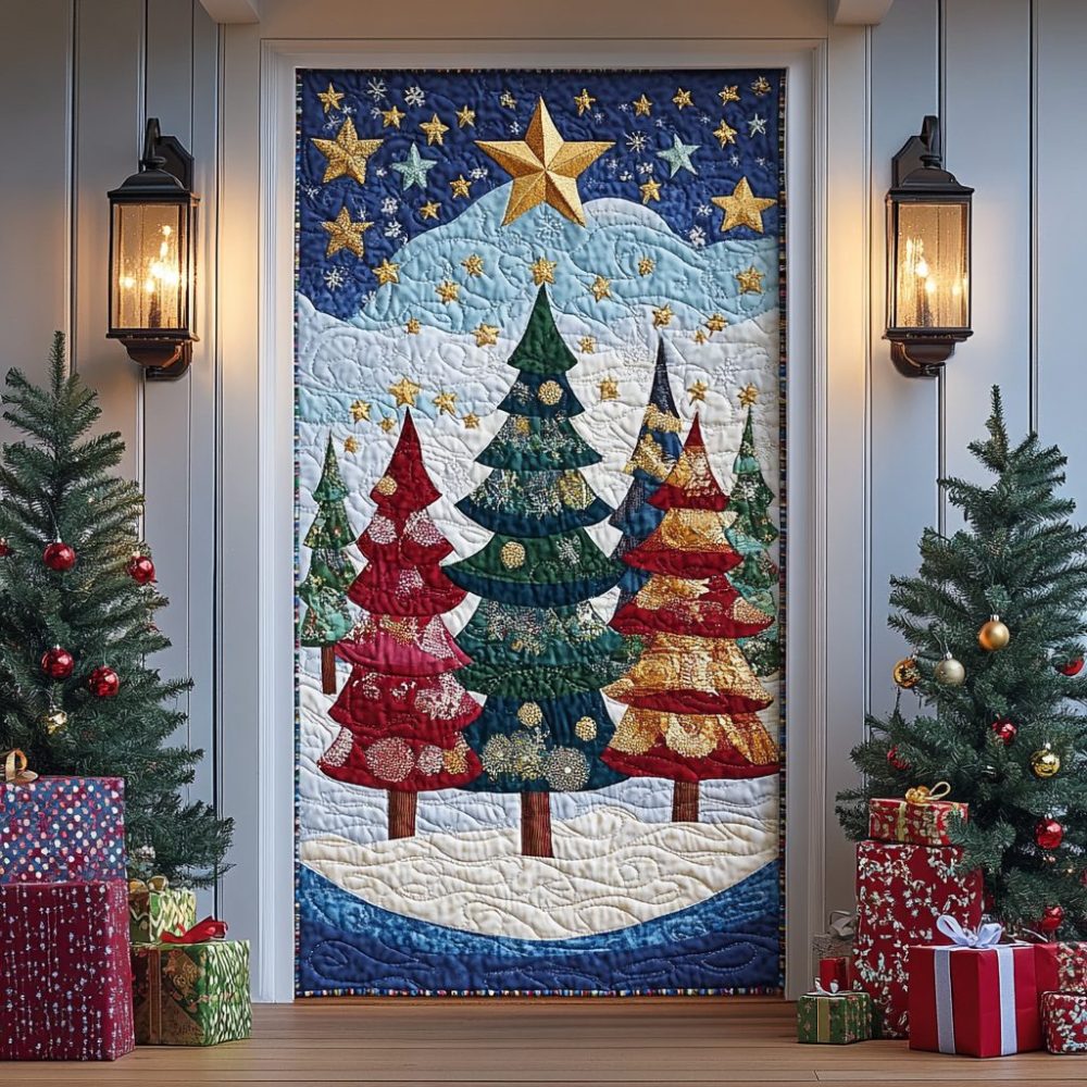Joyful Scene Quilted Door Cover