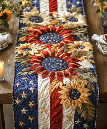 July Bloom Quilted Table Runner