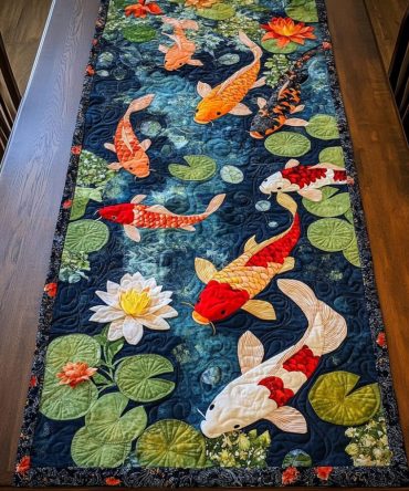 Koi Fish Quilted Table Runner